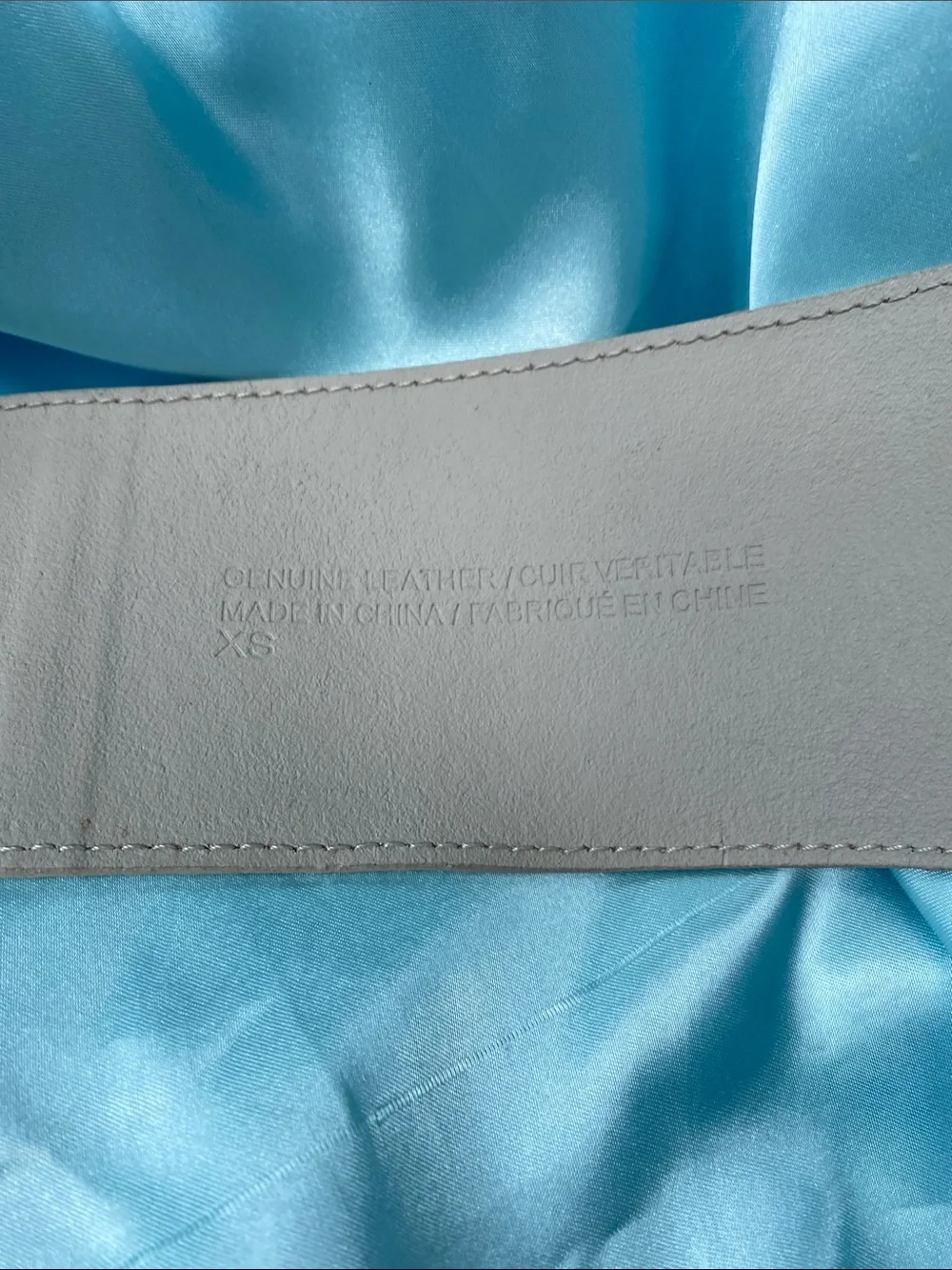 Wide Women's Leather Belt with Round Buckle - Bone Cream Color